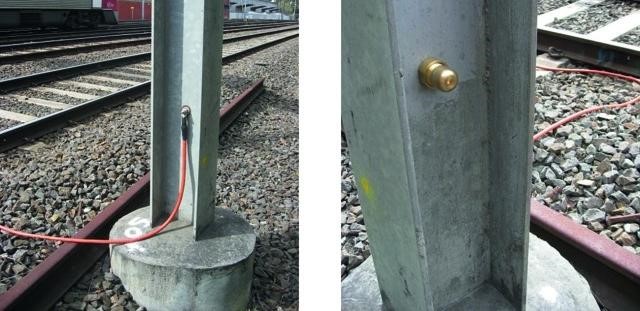 Grounding of contact line supports